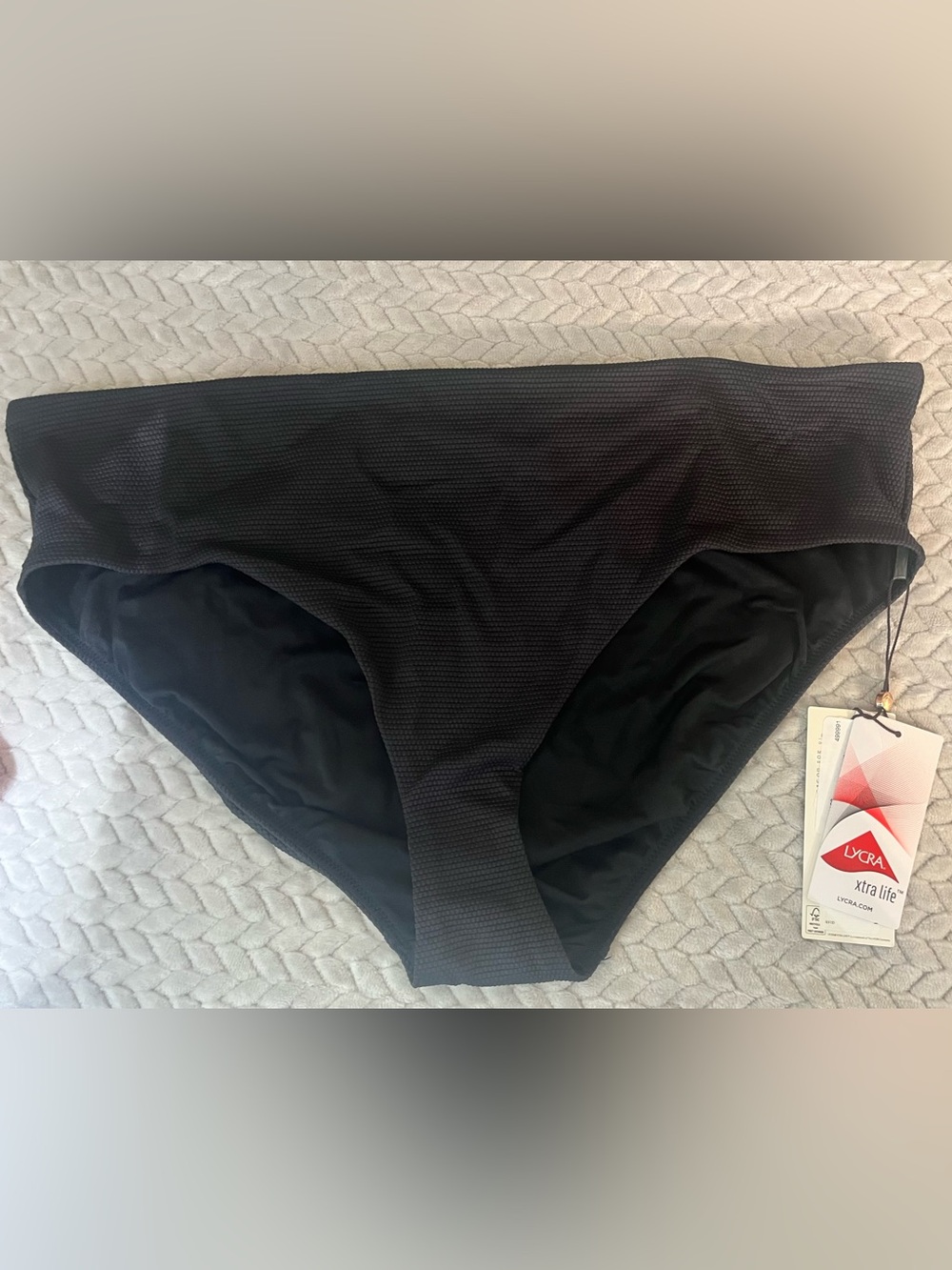 CALIA by Carrie Underwood Black Textured Bikini Bottoms